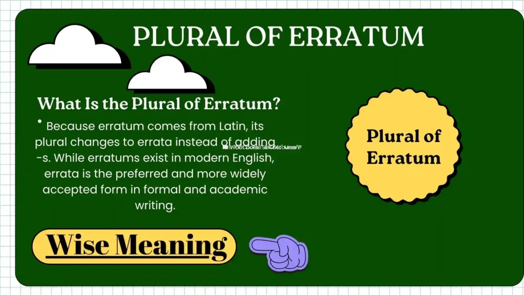 What Is the Plural of Erratum