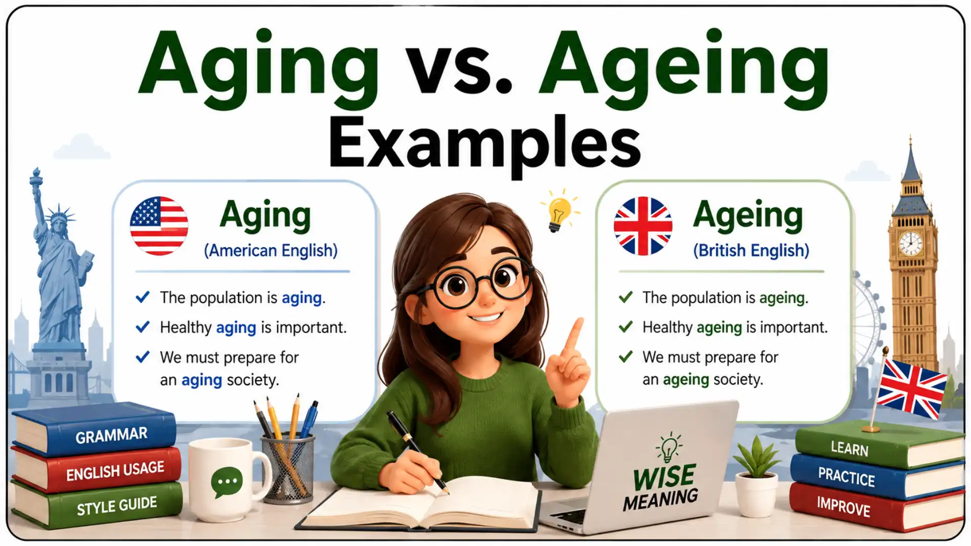 Aging vs. Ageing Examples