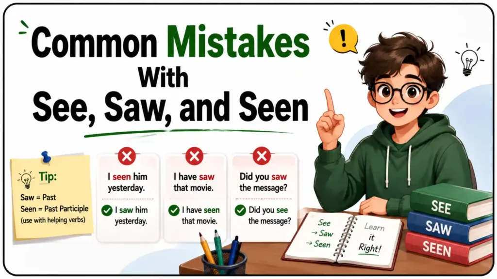 Common Mistakes With See, Saw, and Seen