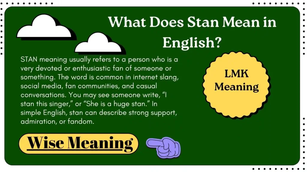 What Does Stan Mean in English
